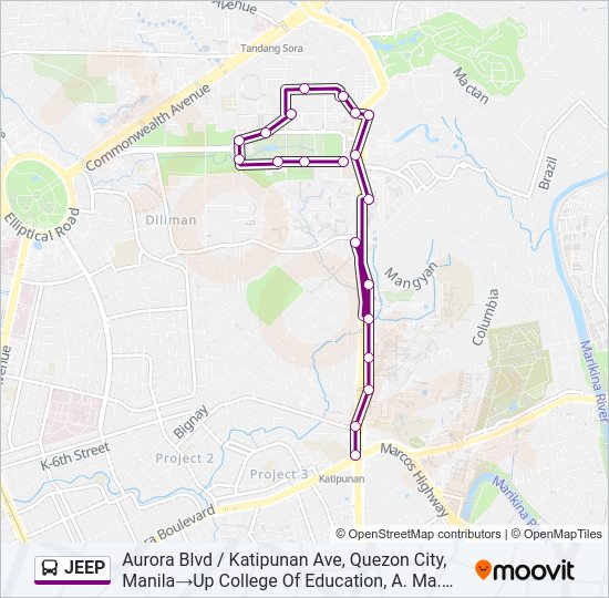 JEEP Bus Line Map