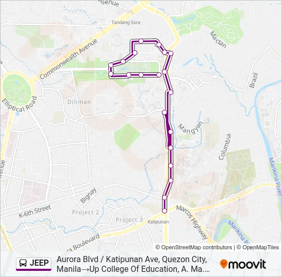 JEEP Bus Line Map