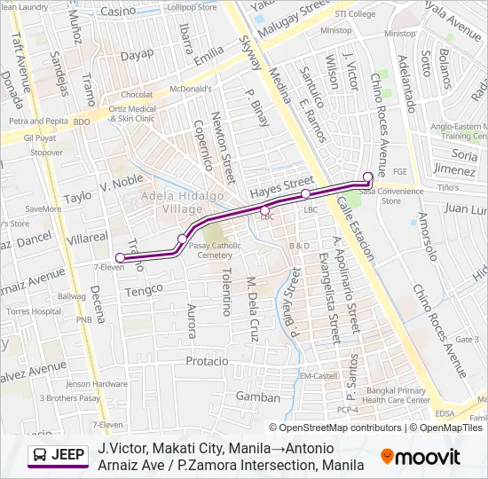 JEEP Bus Line Map