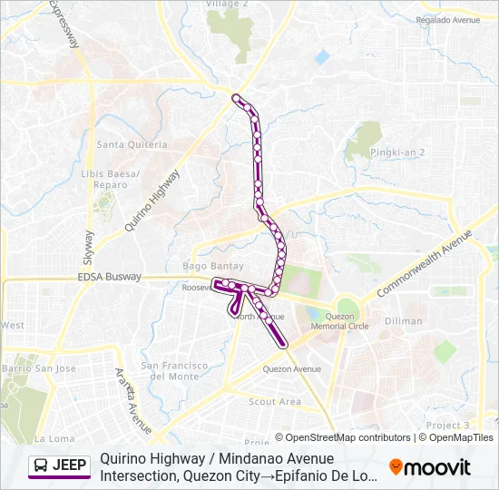 JEEP Bus Line Map