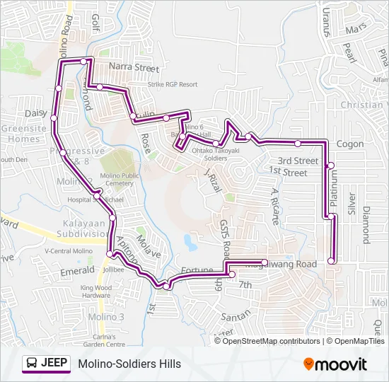 JEEP Bus Line Map