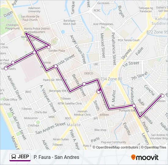 JEEP Bus Line Map