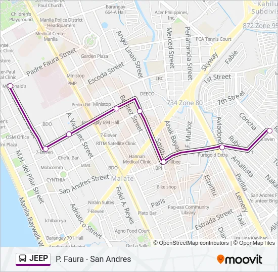 JEEP Bus Line Map
