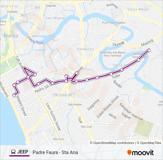 JEEP Bus Line Map