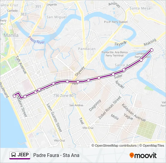 JEEP Bus Line Map