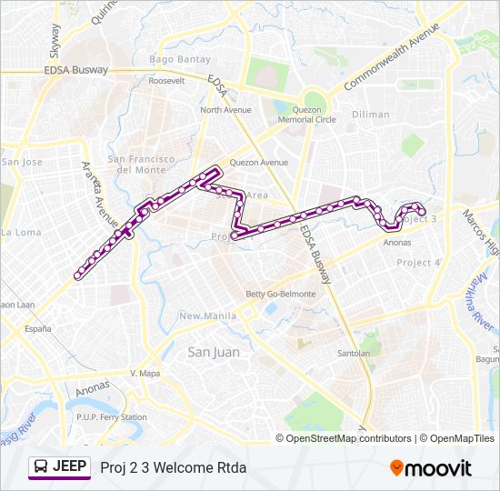 JEEP Bus Line Map