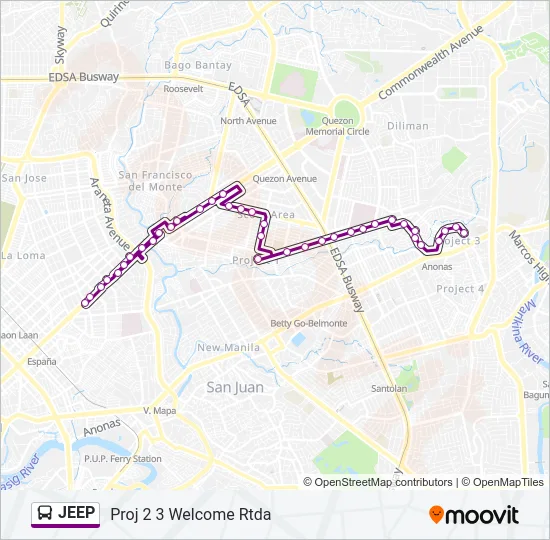 JEEP Bus Line Map