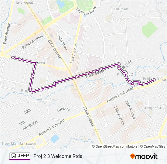 JEEP Bus Line Map