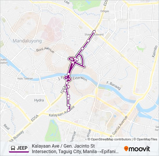 JEEP Bus Line Map