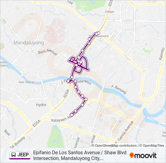 JEEP Bus Line Map