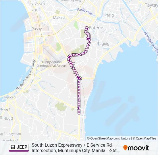 JEEP Bus Line Map