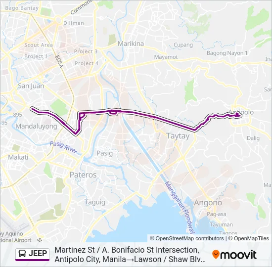 JEEP Bus Line Map