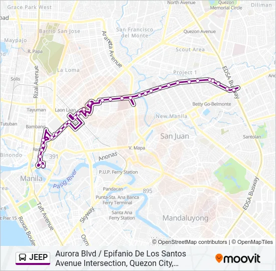 JEEP Bus Line Map