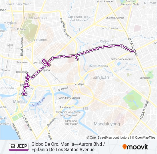 JEEP Bus Line Map