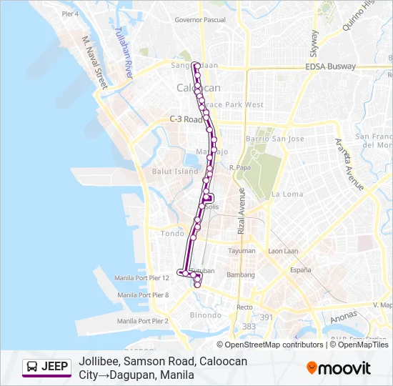 JEEP Bus Line Map