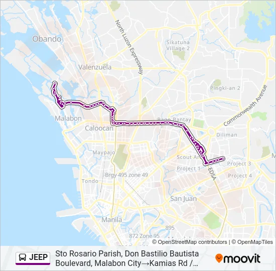 JEEP Bus Line Map