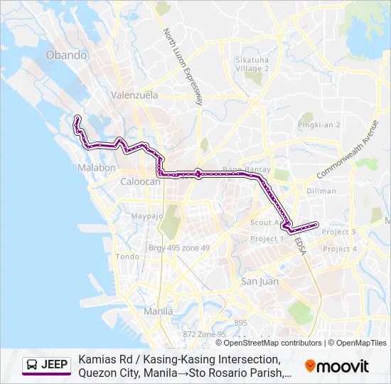 JEEP Bus Line Map