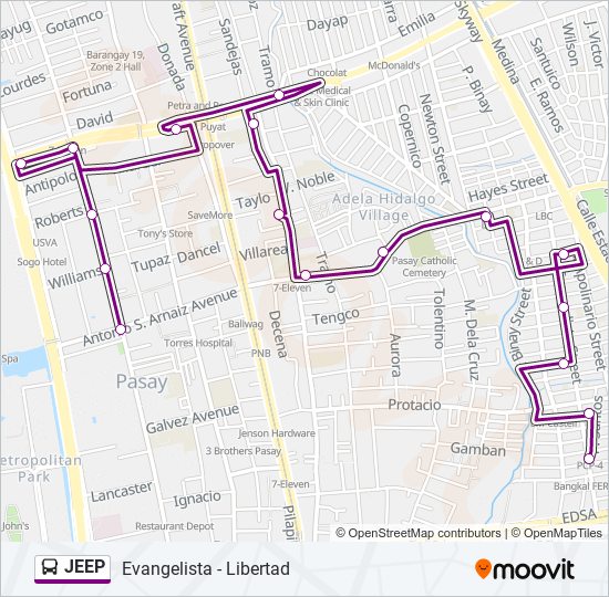 JEEP bus Line Map