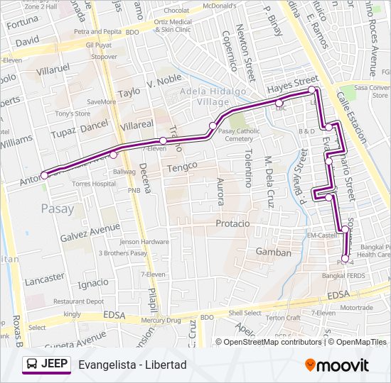 JEEP bus Line Map