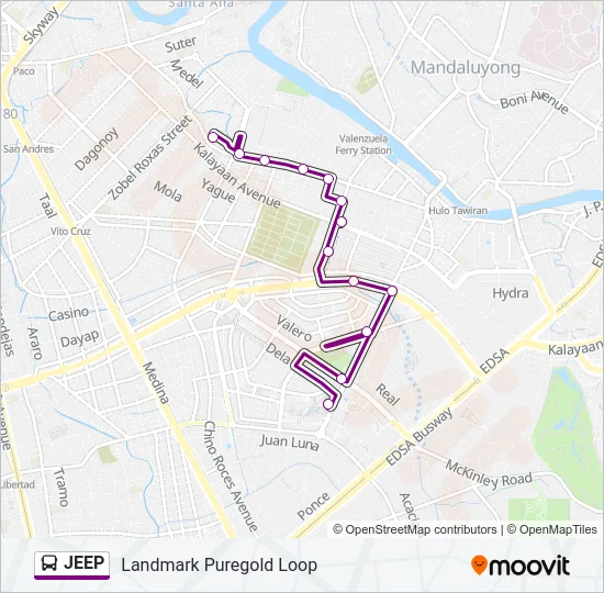 JEEP Bus Line Map