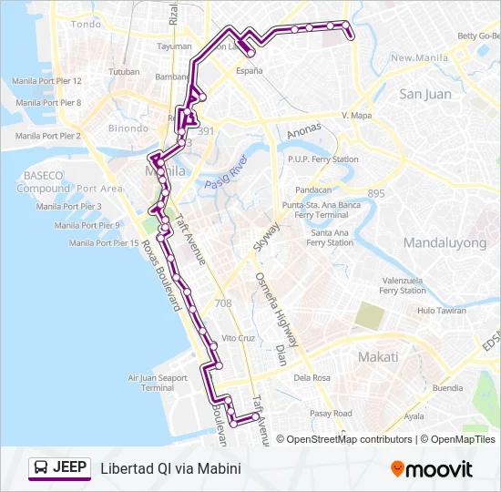 JEEP Bus Line Map