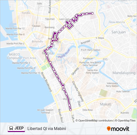 JEEP Bus Line Map
