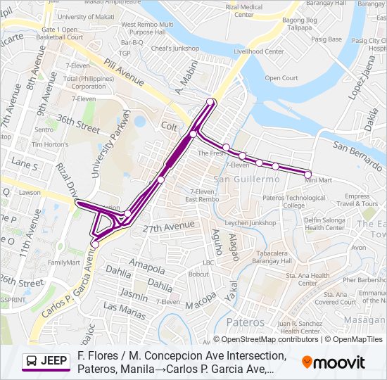 JEEP Bus Line Map