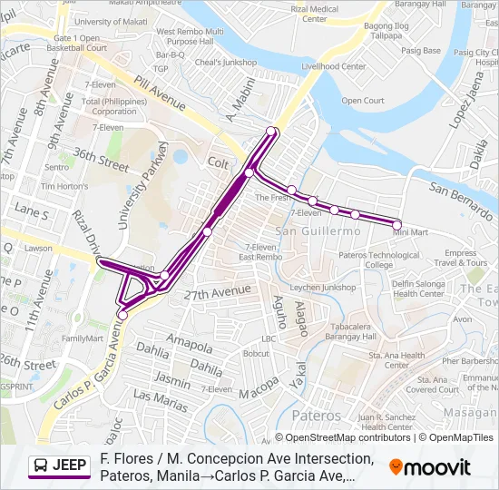 JEEP Bus Line Map