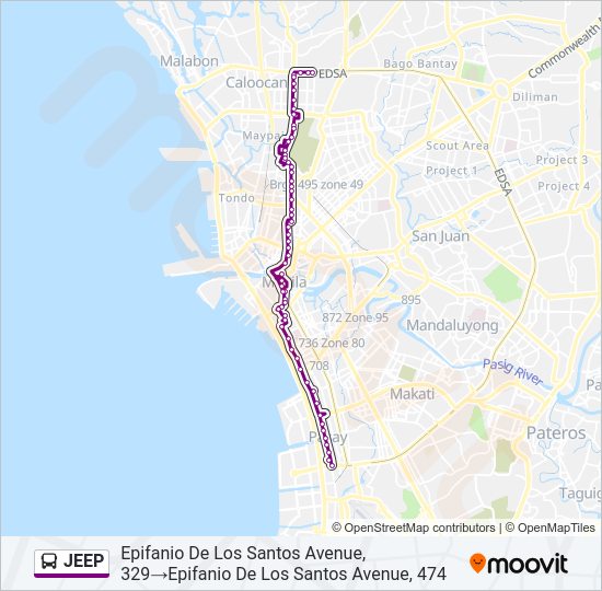 JEEP Bus Line Map