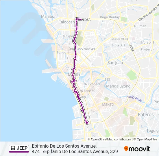 JEEP Bus Line Map