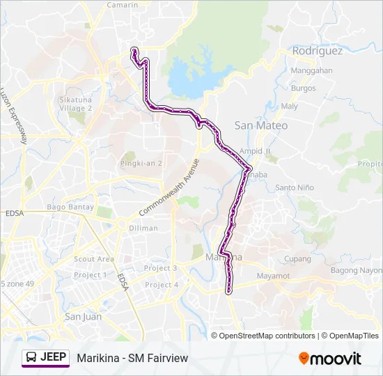JEEP Bus Line Map