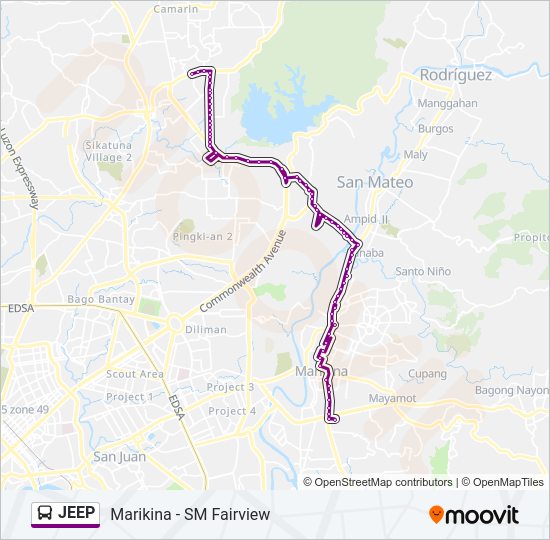 JEEP Bus Line Map