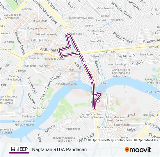 JEEP Bus Line Map