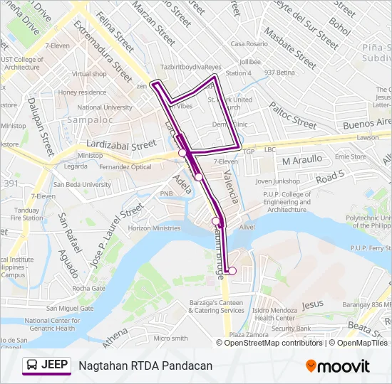 JEEP Bus Line Map