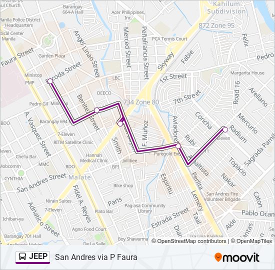 JEEP bus Line Map