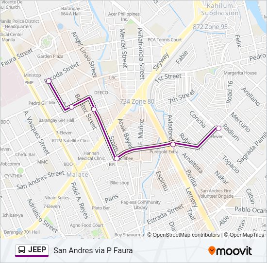 JEEP Bus Line Map