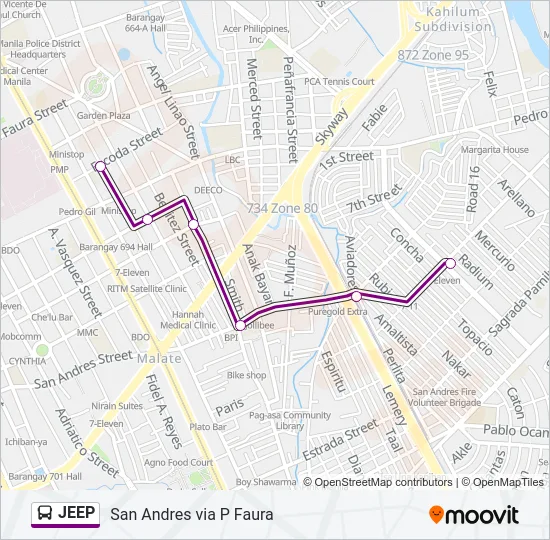 JEEP Bus Line Map