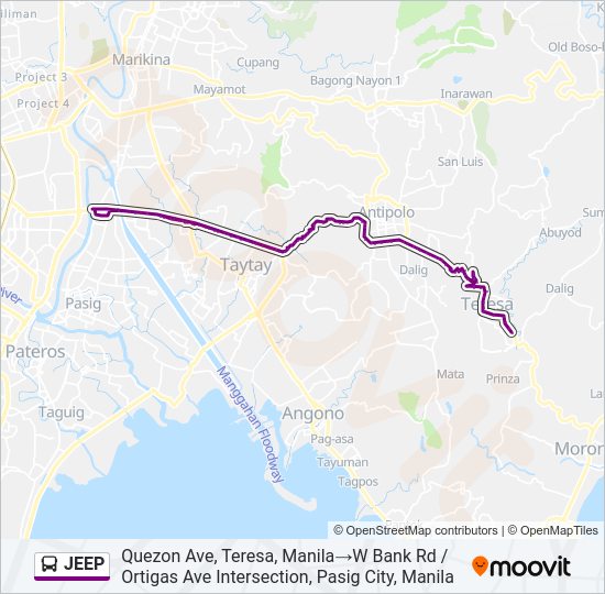 JEEP Bus Line Map