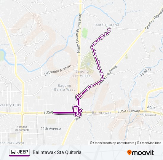 JEEP Bus Line Map