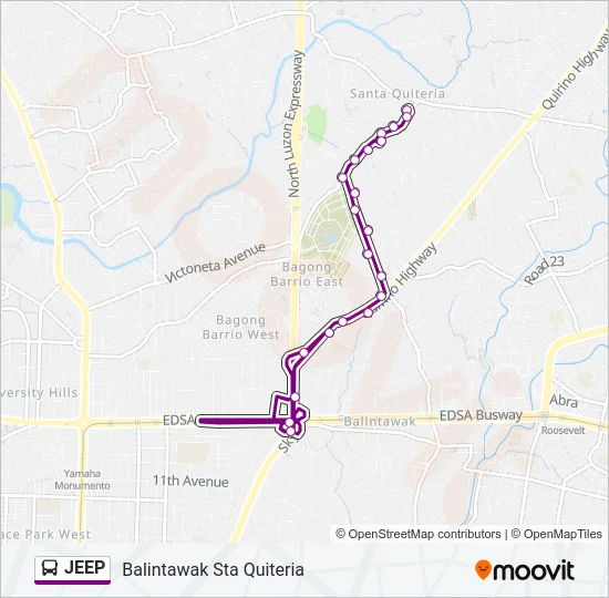 JEEP Bus Line Map