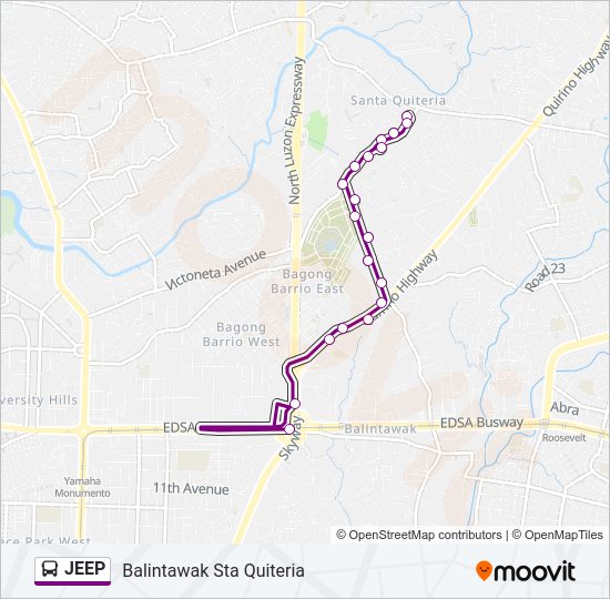 JEEP Bus Line Map