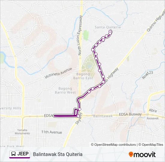 JEEP Bus Line Map