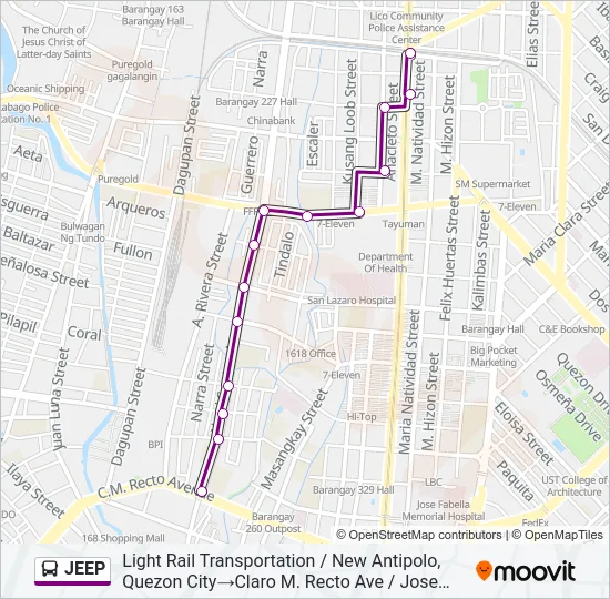 JEEP Bus Line Map