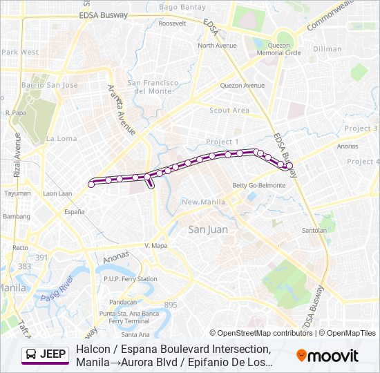 JEEP bus Line Map