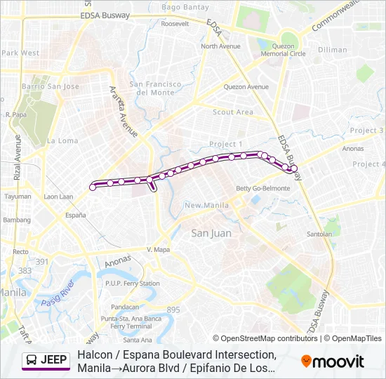 JEEP Bus Line Map