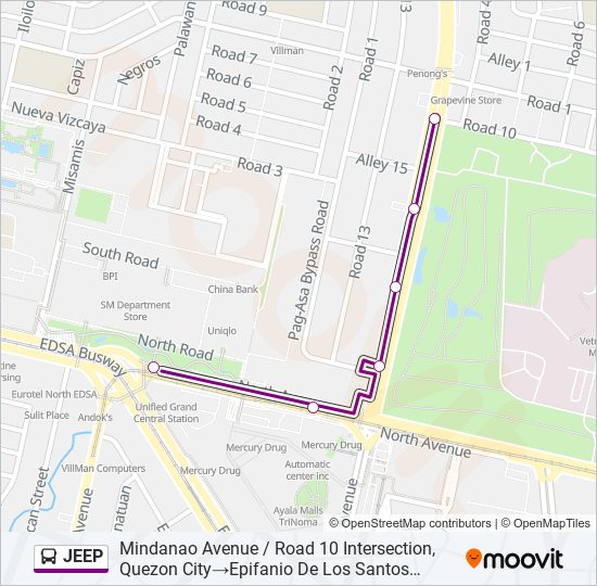 JEEP Bus Line Map