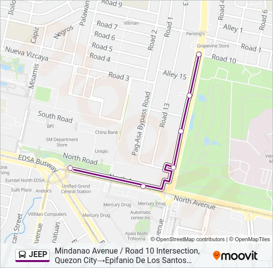 JEEP Bus Line Map