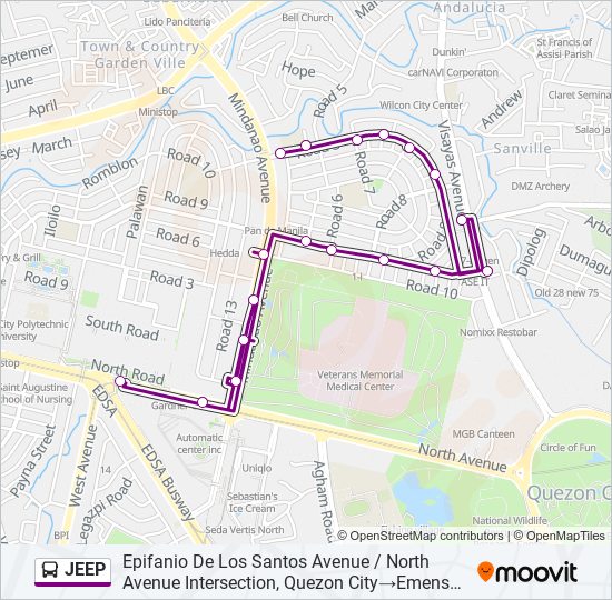 JEEP bus Line Map