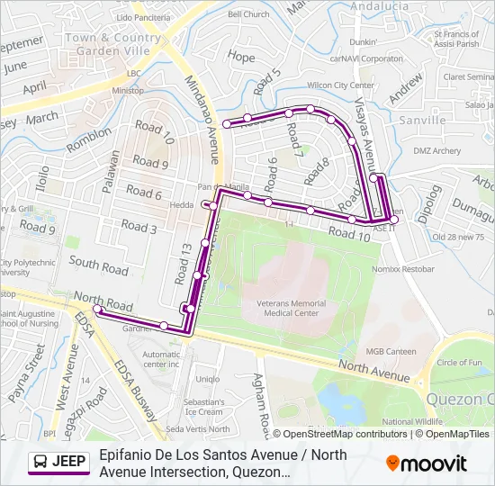 JEEP Bus Line Map
