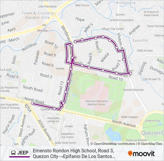 JEEP Bus Line Map